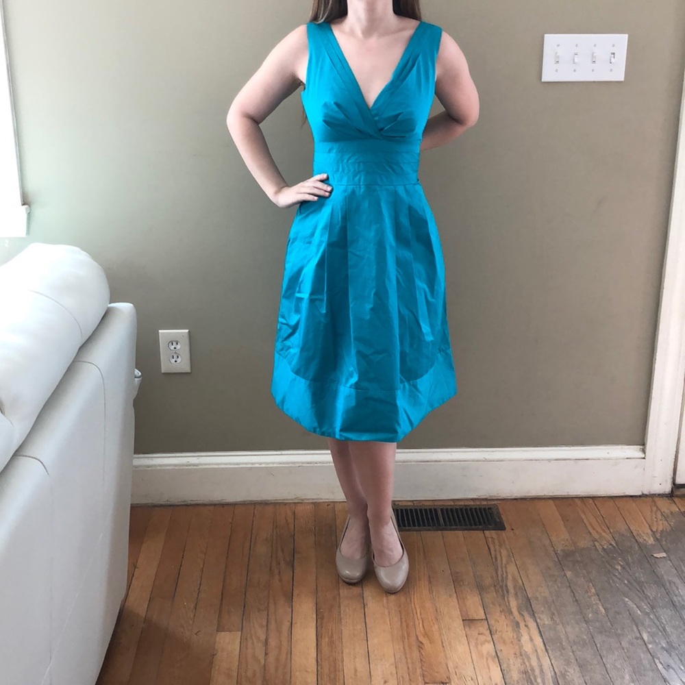 Nanette Lenore 4 turquoise fit/flare cotton dress